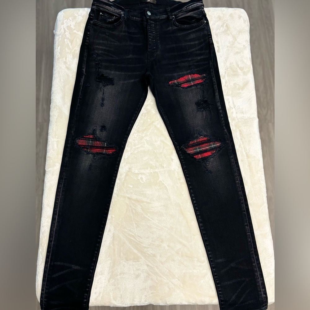 Plaid Amiri Jeans